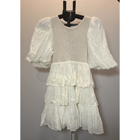 sofie the label Dresses & Skirts - Sofie The Label Cream Babydoll Trapeze Style Tiered Dress- Size Small